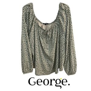 3X George Long Sleeved Cotton Peasant Style Top